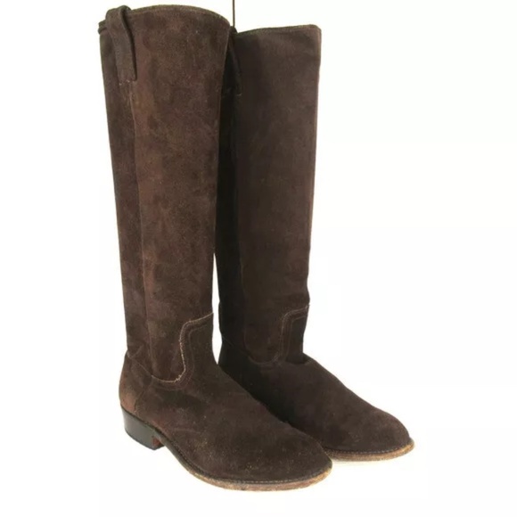 Frye Bari Brown Suede Leather Riding - Equestrian Boot Brown Women's 7 - Picture 1 of 16